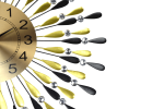 27" Gold And Black Metal Silent Analog Starburst Wall Clock