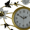 39" Gold And White Metal Silent Analog Butterfly Novelty Wall Clock