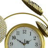37" Gold Silver And White Metal Silent Analog Floral Novelty Wall Clock
