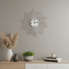 27" Silver And White Metal Silent Analog Novelty Wall Clock