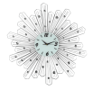 27" Silver And White Metal Silent Analog Novelty Wall Clock