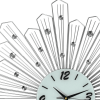 27" Silver And White Metal Silent Analog Novelty Wall Clock