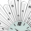 27" Silver And White Metal Silent Analog Novelty Wall Clock