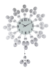 27" Silver And White Metal Silent Pendulum Starburst Wall Clock