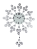 27" Silver And White Metal Silent Pendulum Starburst Wall Clock