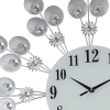 27" Silver And White Metal Silent Pendulum Starburst Wall Clock