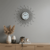 27" Silver And White Metal Silent Analog Round Wall Clock