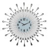 27" Silver And White Metal Silent Analog Round Wall Clock