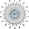 27" Silver And White Metal Silent Analog Round Wall Clock