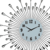 27" Silver And White Metal Silent Analog Round Wall Clock