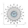 27" Silver And White Metal Silent Analog Round Wall Clock