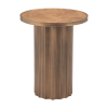 22" Brown Steel Round Pedestal End Table