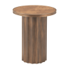 22" Brown Steel Round Pedestal End Table