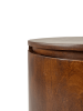 24" Chestnut Solid Wood Round Drum End Table With Two Drawers