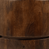 24" Chestnut Solid Wood Round Drum End Table With Two Drawers