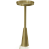 24" Gold and White Metal Round Pedestal End Table