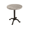 22" Natural and Black Solid Wood and Metal Height Adjustable Round Pedestal End Table
