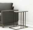 26" Clear and Antiqued Gold Glass and Iron Frame End Table