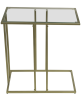 26" Clear and Antiqued Gold Glass and Iron Frame End Table