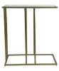 26" Clear and Antiqued Gold Glass and Iron Frame End Table