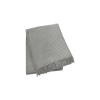 55" X 70" Light Gray Cotton Blend Waffle Weave Throw Blanket with Fringe