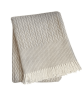 55" X 70" Linen Cotton Blend Woven Plush Throw Blanket with Fringe