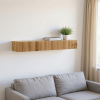 Ribbed Texture Wood Wall Mounted Mantel Floating Shelf