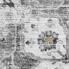 10' X 14' Light Gray Ivory And Gold Floral Medallion Distressed Washable Area Rug With UV Protection