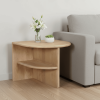 Solid Wood Block End Table With Shelf
