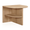 Solid Wood Block End Table With Shelf