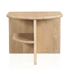 Solid Wood Block End Table With Shelf