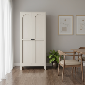 Stainless Steel Locking Pantry Or Storage Closet With Arched Panel Doors