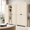Stainless Steel Locking Pantry Or Storage Closet With Arched Panel Doors