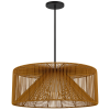 Rattan And Metal LED Dimmable Outdoor Hanging Pendent Light