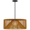 Rattan And Metal LED Dimmable Outdoor Hanging Pendent Light
