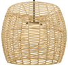 Rattan And Metal LED Dimmable Barrel Outdoor Hanging Pendent Light