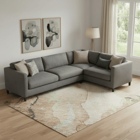 10' X 14' Coffee Mint Green And Beige Abstract Washable Area Rug With UV Protection