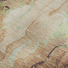 10' X 14' Coffee Mint Green And Beige Abstract Washable Area Rug With UV Protection