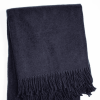 Cotton Blend Woven Plush Throw Blanket with Fringe