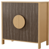 31" Sepia Solid Wood Console Accent Cabinet With Two Doors