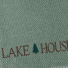 Sage Cotton Blend Lake House EmbroideThrow Blanket with Fringe