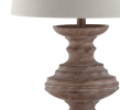 27" Brown Urn Bedside Lamp With Drum Shade