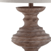 27" Brown Urn Bedside Lamp With Drum Shade