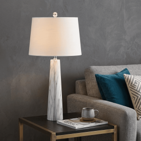29" Clear Novelty Table Lamp With Drum Shade