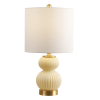 20" Gold Gourd Table Lamp With Drum Shade