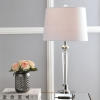 28" Silver Table Lamp With Drum Shade