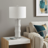 27" Clear Table Lamp With Drum Shade