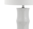 27" Clear Table Lamp With Drum Shade