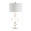 31" White Novelty Table Lamp With Drum Shade