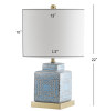 22" Gold Square Table Lamp With Drum Shade